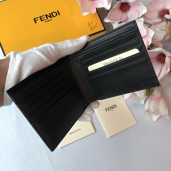 フェンディ コピー ブラウンファブリック 二つ折り財布 fee48867最高級