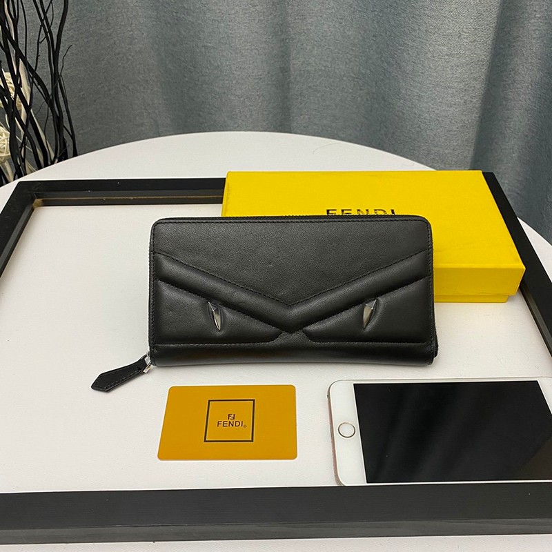 日本未入荷フェンディ ジップアラウンド 長財布 コピー ブラック バッグ バグズ ジッパーウォレット カスタマイズ fes72092高い品質