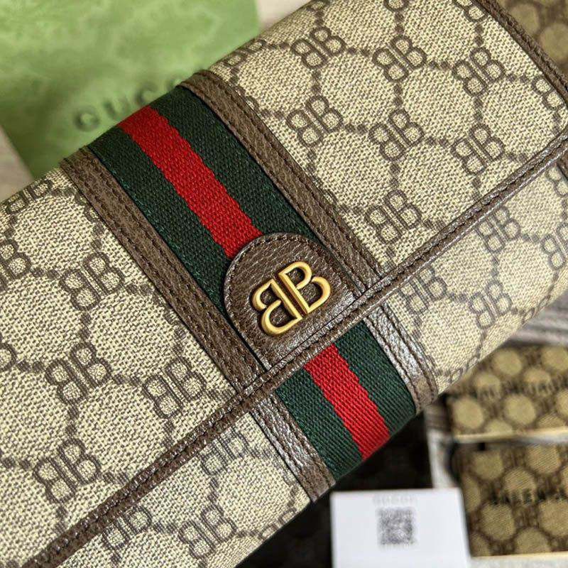 目を惹くカラー バレンシアガ×グッチコラボHACKERコンチネンタル長財布 偽物 gub70518高い品質