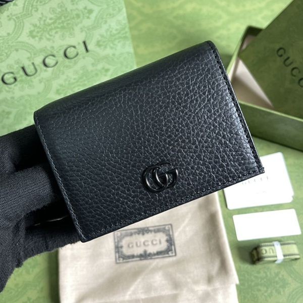 ハイブランド グッチ GGマーモント 偽物 カードケース 折りたたみ財布 gue18680