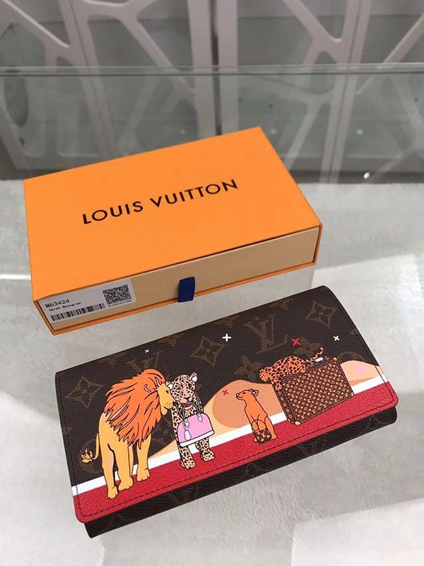 ルイヴィトン 長財布 偽物 モノグラム ポルトフォイユ サラ ホリデーシーズン アニマル プリント 2つ折り長財布 M63424通販