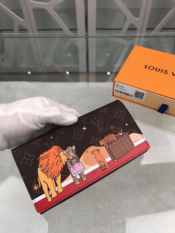 ルイヴィトン 長財布 偽物 モノグラム ポルトフォイユ サラ ホリデーシーズン アニマル プリント 2つ折り長財布 M63424激安送料無料