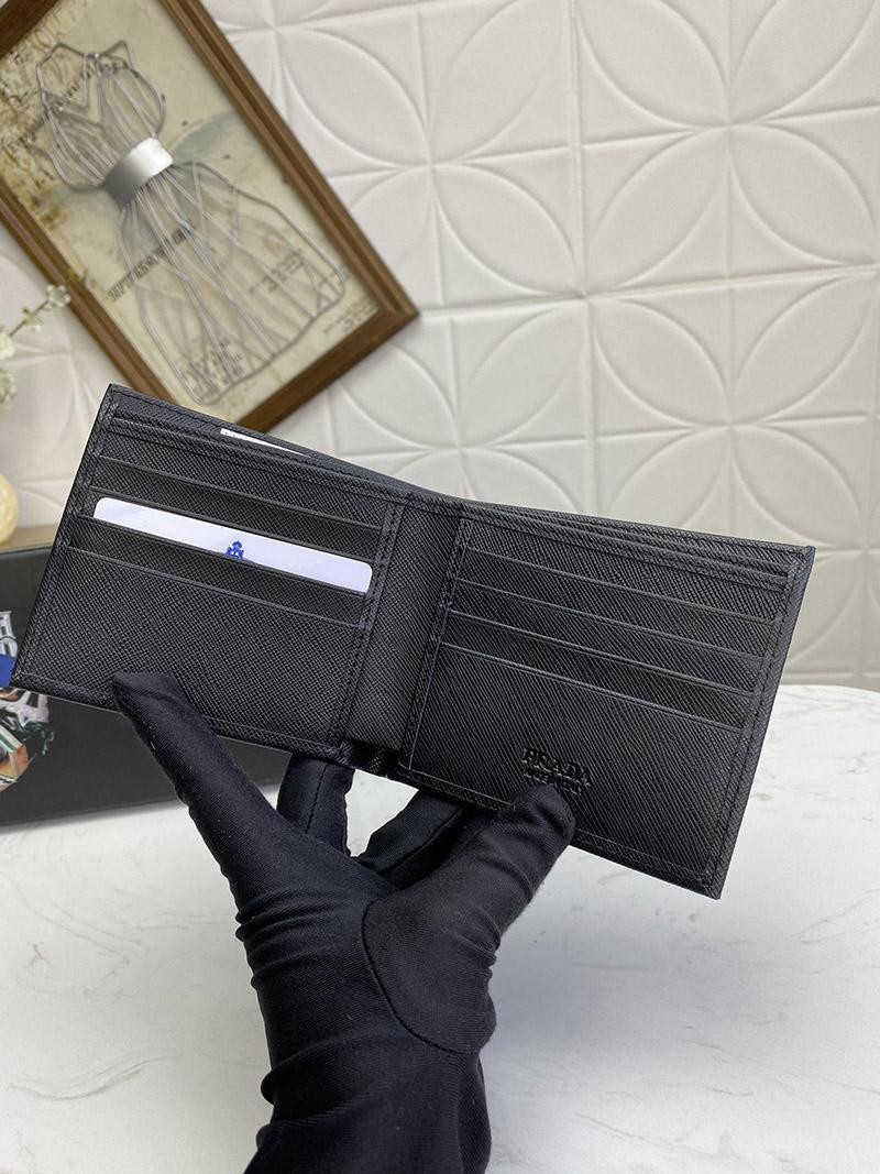 スーパーコピープラダ レザー折りたたみ財布 偽物 puy19508N級品