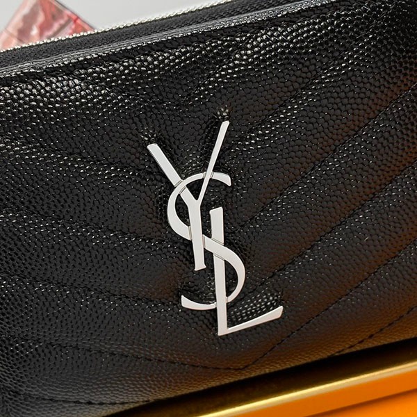 稀少 サンローラン モノグラム R-zip コンパクト財布 コピー Sax88760人気