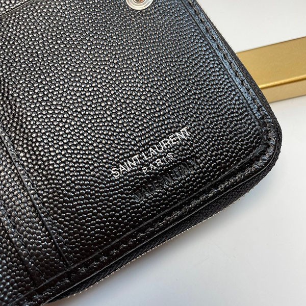 稀少 サンローラン モノグラム R-zip コンパクト財布 コピー Sax88760N級品