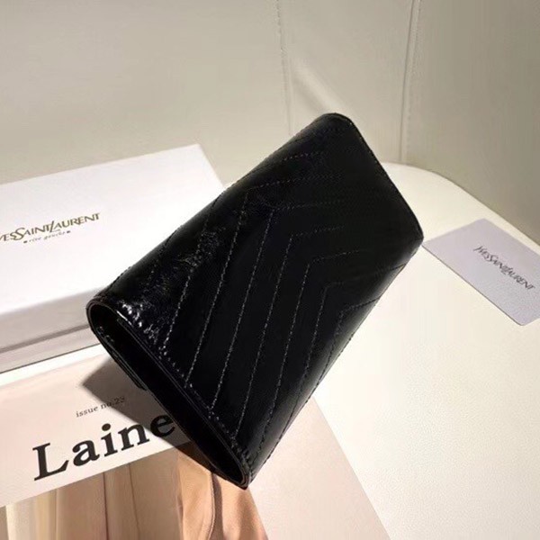 送料込 サンローラン モノグラム ラージフラップ財布 ストーム Saz33699高い品質