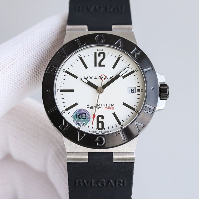 100%実物写真ブルガリ 時計 スーパーコピー アルミニウムウォッチ 39mm 2色 Buc21044最高級