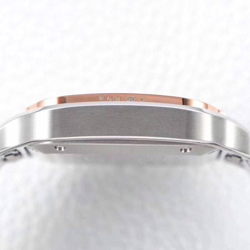 世界中で大人気♪カルティエ サントス ドゥ カルティエ MM 偽物 ステンレス・ピンクゴールド kah73418N級品