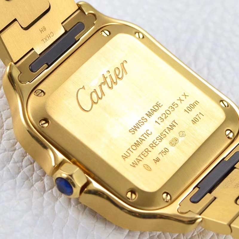 21-22AWカルティエ スーパーコピー サントス ドゥ カルティエ MM イエローゴールド kaj60722N級品