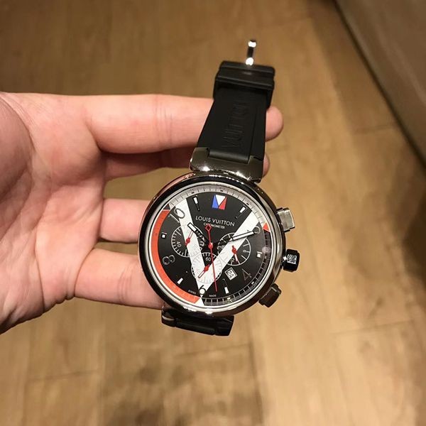 ルイヴィトン タンブール 偽物 クロノグラフ 42mm vum36093通販