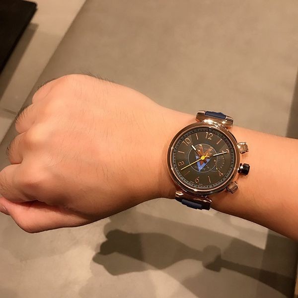 ルイヴィトン タンブール 偽物 クロノグラフ 42mm vus29641品質保証
