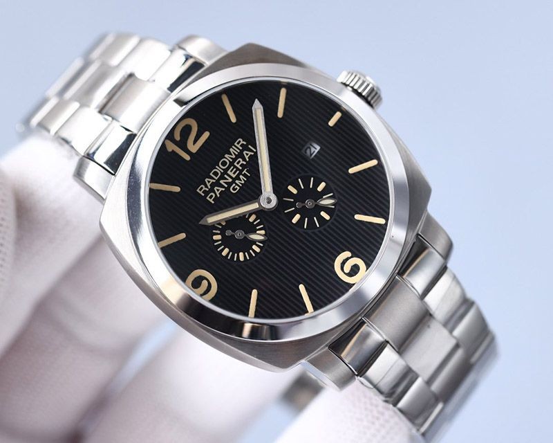 高品質♪パネライ ラジオミール 3デイズ GMT パワーリザーブ オートマティック アッチャイオ 45MM PAM00658激安送料無料