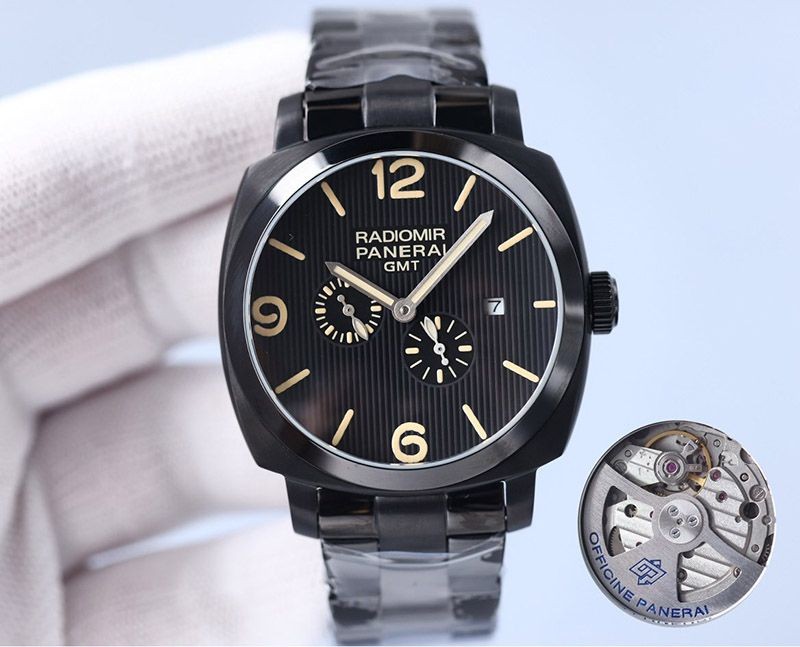 高品質♪パネライ ラジオミール 3デイズ GMT パワーリザーブ オートマティック アッチャイオ 45MM PAM00658高い品質