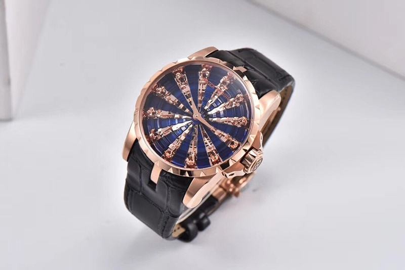 完売必至ロジェデュブイ ナイツ オブ ザ ラウンドテーブル コピー ダマスカス ブルー 45MM rob47487通販