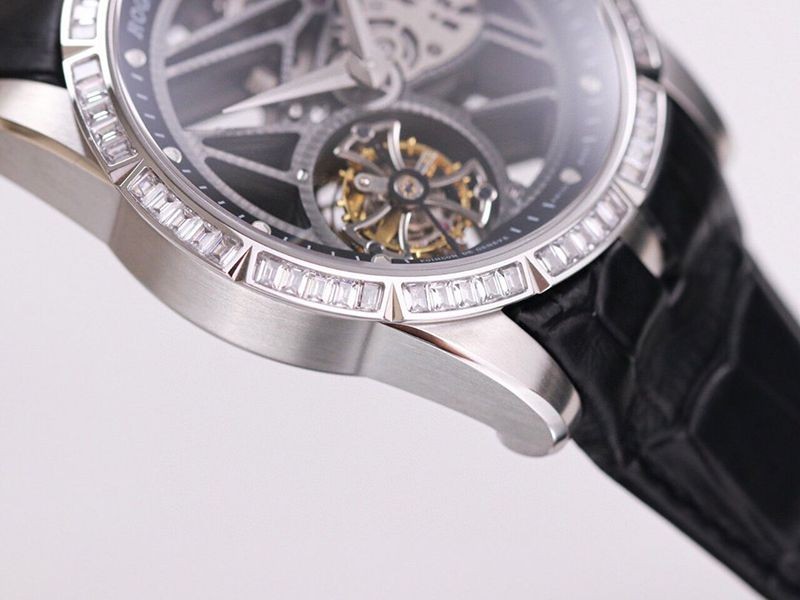 ロジェデュブイ 偽物 エクスカリバー トゥールビヨン バゲットカットダイヤモンドセット 45.0mm roh29623高い品質