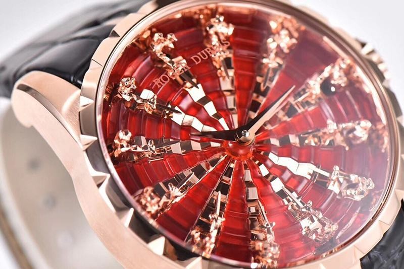 追跡付き発送ロジェデュブイ ナイツ オブ ザ ラウンドテーブル 偽物 ダマスカス レッド 45MM row35661高い品質