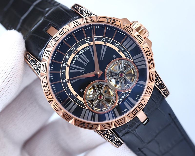 日本未入荷ロジェデュブイ エクスカリバー ダブルトゥールビヨン コピー 45.0mm 2色 roy60166最高級