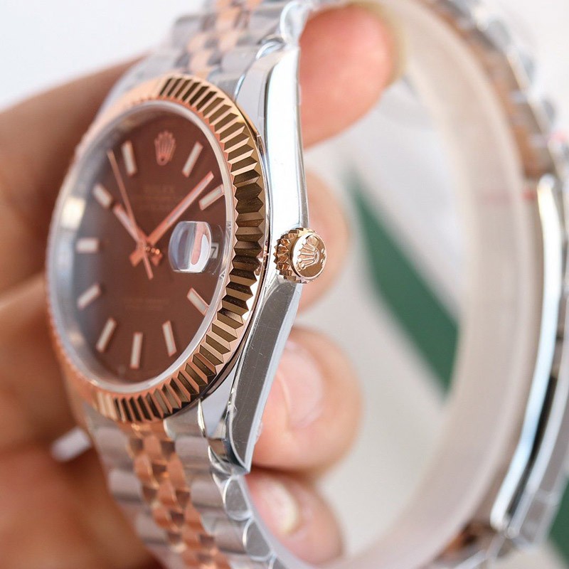 目を惹くカラー ロレックス 時計 パロディ デイトジャスト 41mm チョコレート メンズ 126331激安送料無料
