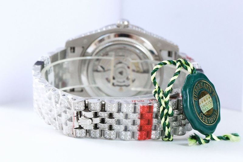 日本未入荷 ロレックス 時計 偽物 デイトジャスト 39MM メンズ ブラック 全面ダイヤ roe97923品質保証