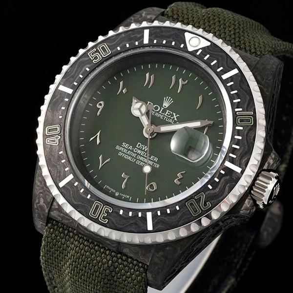 人気No1 ロレックス 偽物 DiW カーボン シードゥエラー "HUNTER ARABIC" rof17078通販