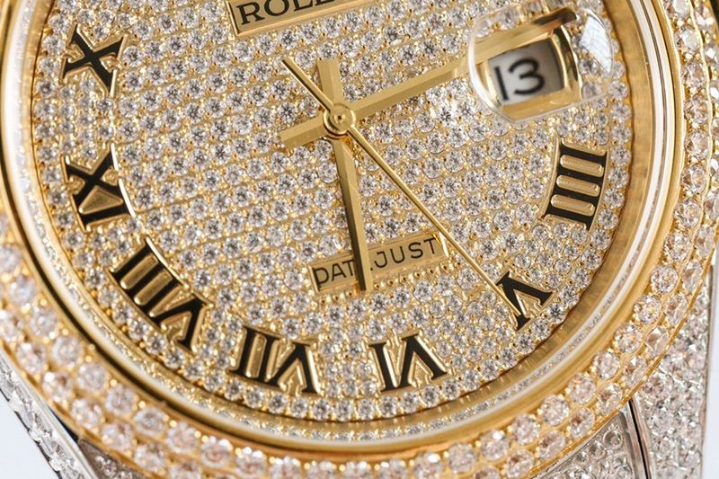 【日本未発売】ロレックス 時計 スーパーコピー デイトジャスト 41MM エナメル ダイヤモンドベゼル 18K rof46622人気