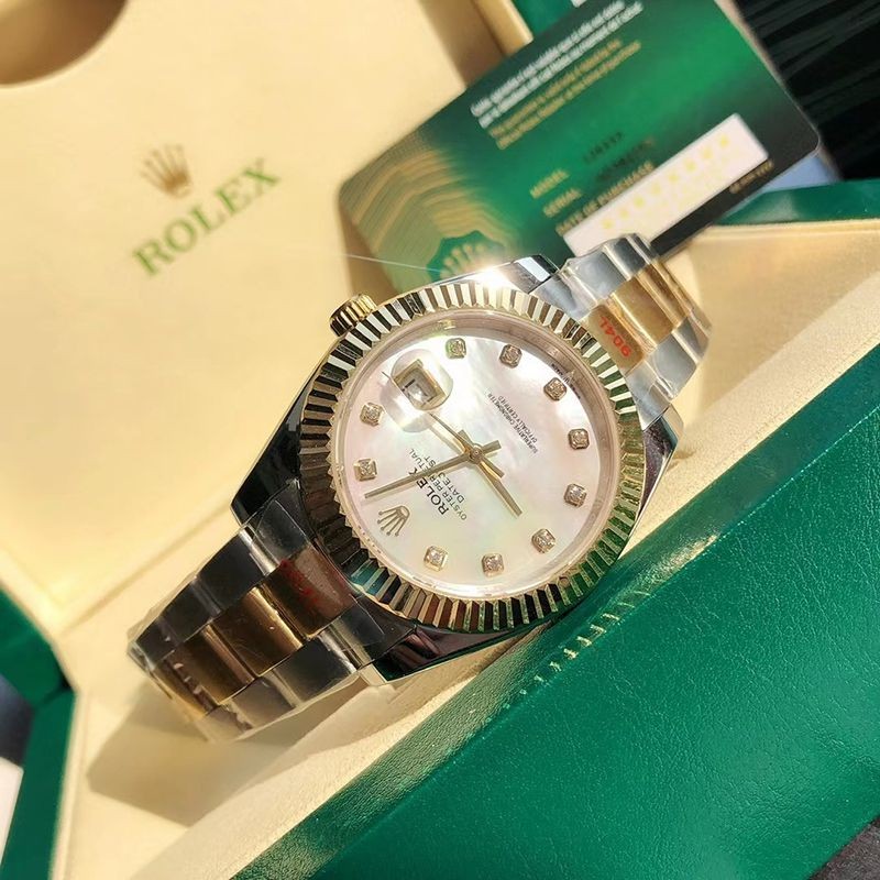 セール新作 ロレックス 腕時計 偽物 デイトジャスト 41MM ホワイト ダイヤモンドベゼル 18K ron85199高い品質