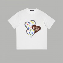 ルイ・ヴィトン新品入荷カラフルラブ老眼文字プリント半袖Tシャツ 236086