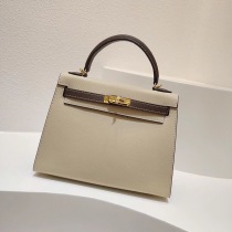 エルメス ケリー 偽物25cm 内縫 トゴ ゴールド金具he26009