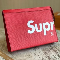 関税なし ルイヴィトン × シュプリーム コピー Pochette Jour GM クラッチバッグ 赤 M66888