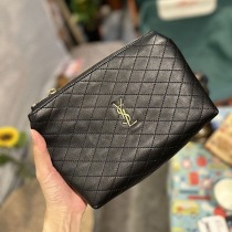 サンローラン* YSL 偽物 ステッチ チャーム付 コスメポーチ Sah88354