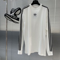 大人気!バレンシアガ×アディダス コピー ロゴ オーバーサイズロンT bae21214