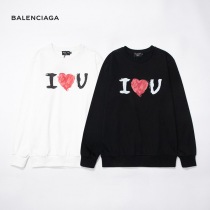 21新作 バレンシアガ パーカー 偽物 Love プリント フーディ ブラック bat73827