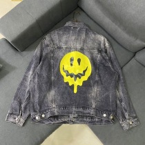 定番バレンシアガ 偽物 Drip Peace Large Fit ジャケット★ストーンウォッシュ ブラックデニム bau61029