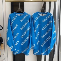 累積売上総額第１位！バレンシアガ コピー Allover Logo セーター ニットウェア ブルー baw08185