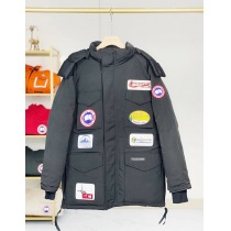 大人気！カナダグース Lance Mackey ワッペン付きダウンジャケット コピー コートブラック Cag18153