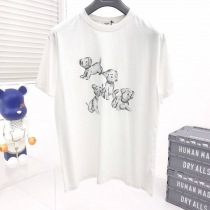 最安値挑戦セリーヌ アーティストプリント ルーズTシャツ コピー / コットン ホワイト Cec61526