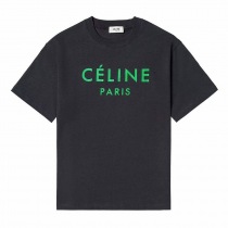 大人気!!新色セリーヌ パリ Tシャツ 偽物 コットン ブラック Cec78699