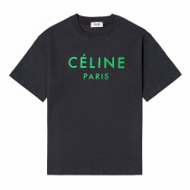 大人気!!新色セリーヌ パリ Tシャツ 偽物 コットン ブラック Cec78699