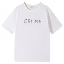 日本未入荷セリーヌ ルーズ Tシャツ コピー コットン ホワイト Cef32445