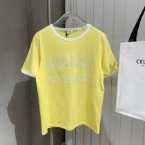新作 大人気 セリーヌ サントロペコットンフロックTシャツ偽物 Cez89396