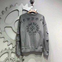 クロムハーツ ロングＴシャツ コピー ホースシュー&スター ブラック【追跡付】 Kus10523