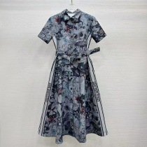 使い勝手良しディオール コピー Toile de Jouy柄 コットン 半袖シャツドレス 251R81B3802X1821