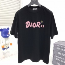 可愛いディオール ◆上質 シンプル ロゴ刺繍入り コットンジャージー Tシャツ コピー dep77950
