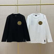 入手困難フェンディ アジュール刺繍FF 長袖クルーネック Tシャツ コピー 2色 fee86210