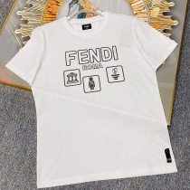 人気No1 フェンディ ROMA ロゴ クルーネック偽物 Tシャツ fek26035