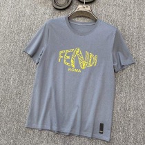 《大人気》フェンディ ROMA ロゴ クルーネック 偽物 Tシャツ fel93787
