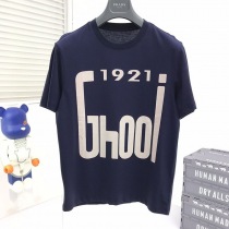 世界中で大人気♪グッチ クリスタル"1921 グッチ" コットン Tシャツ パロディ gul34129