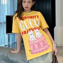 大人気！グッチ Sorority グッチFraternity プリント 偽物 Tシャツ gum67609