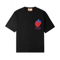 目を惹くカラーグッチ×バレンシアガ 心臓ロゴ Tシャツ コピー ブラック gun82569