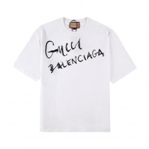 大人気！グッチ×バレンシアガ ロゴ Tシャツ 偽物 ホワイト guo12364